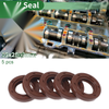 Oil Seal 15x25x5mm FKM Rubber Shaft Seal Brown 5 Pcs