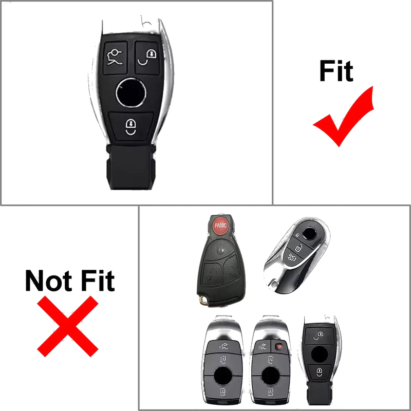 Mercedes-Benz CLA C117 Black 3 Button Remote Key Fob Cover (2014-2019)