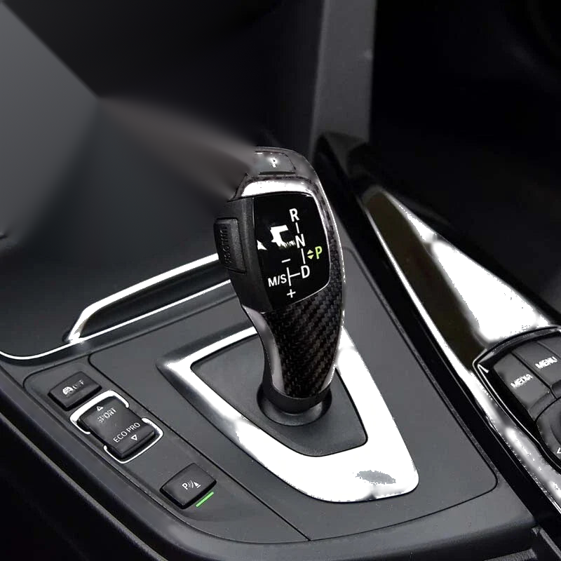 BMW F30 F20 F10 X3 X5 X6 Carbon Fiber Pattern Gear Shift Knob Cover Trim Fit