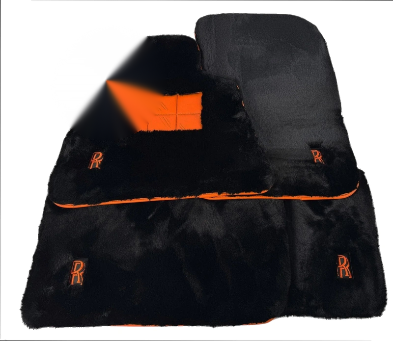 Rolls Royce Shadow - Orange Leather Sheepskin Floor Mats