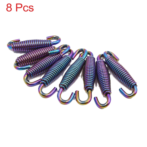 Motorcycle 8 x Stainless Steel Colorful Swivel Exhaust Pipe Springs