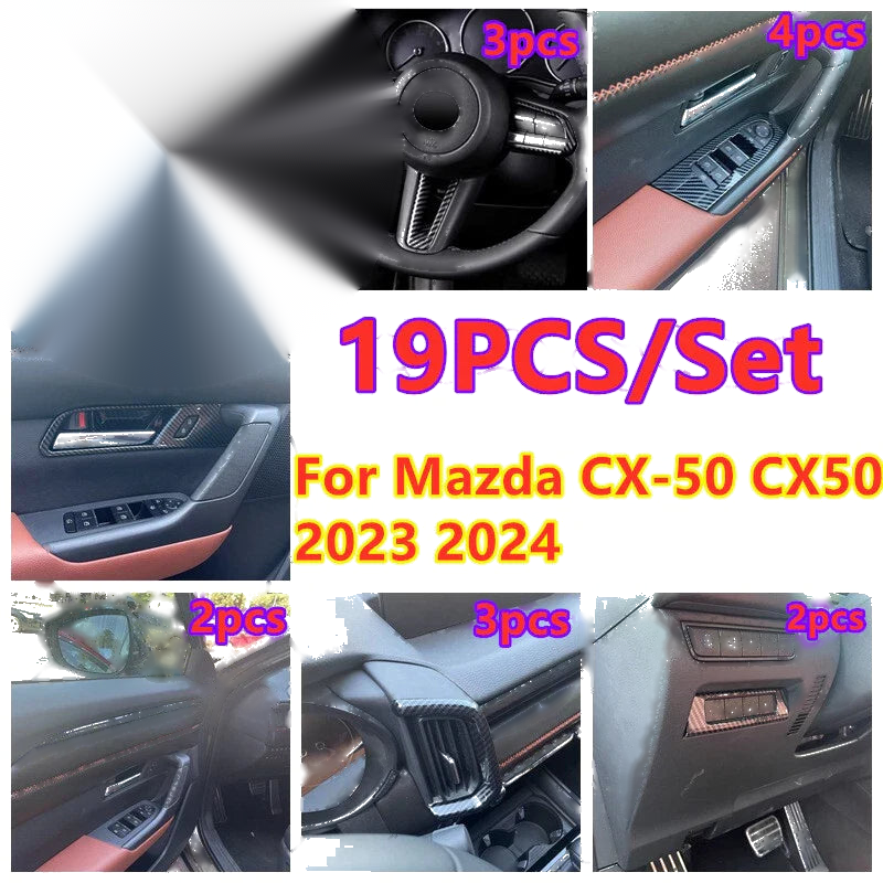Mazda CX-50 19X Carbon Fiber Interior Panel Trim Cover Decor (2023–2024)
