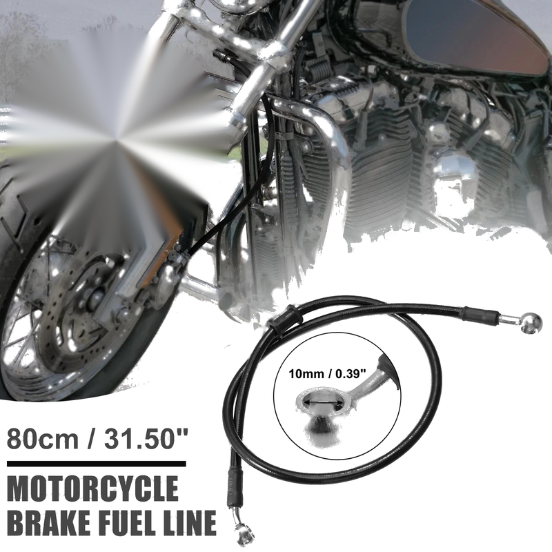 Motorcycle ATV Hoses / 80cm 10mm / Braided Brake Clutch Oil Line Pipe