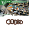 Oil Seal 28x40x10mm FKM Rubber High Pressure Brown 5 Pcs