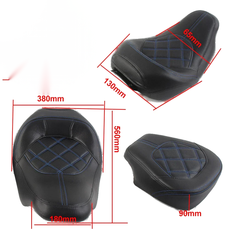 Harley Touring CVO Road Street Glide Blue Driver Passenger Seat (2009-2023)