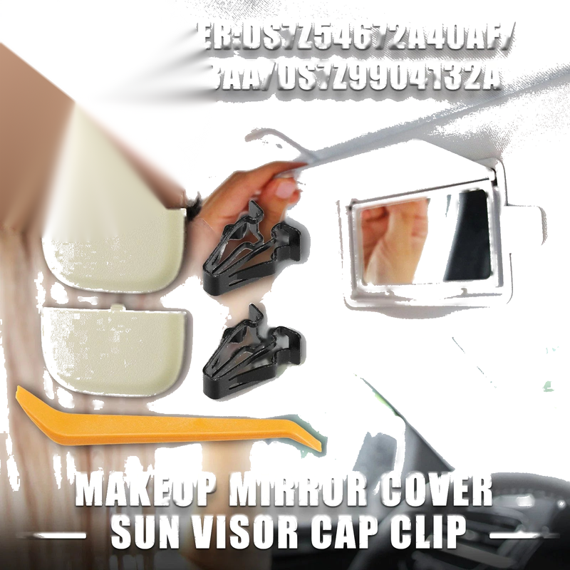 Ford Beige Makeup Mirror Cover Sun Visor Clip (2015-2023)