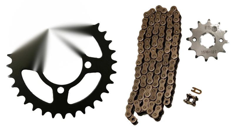 Yamaha Grizzly 125 Natural 520x74 Drive Chain & 12/32 Sprockets (2004–2013)
