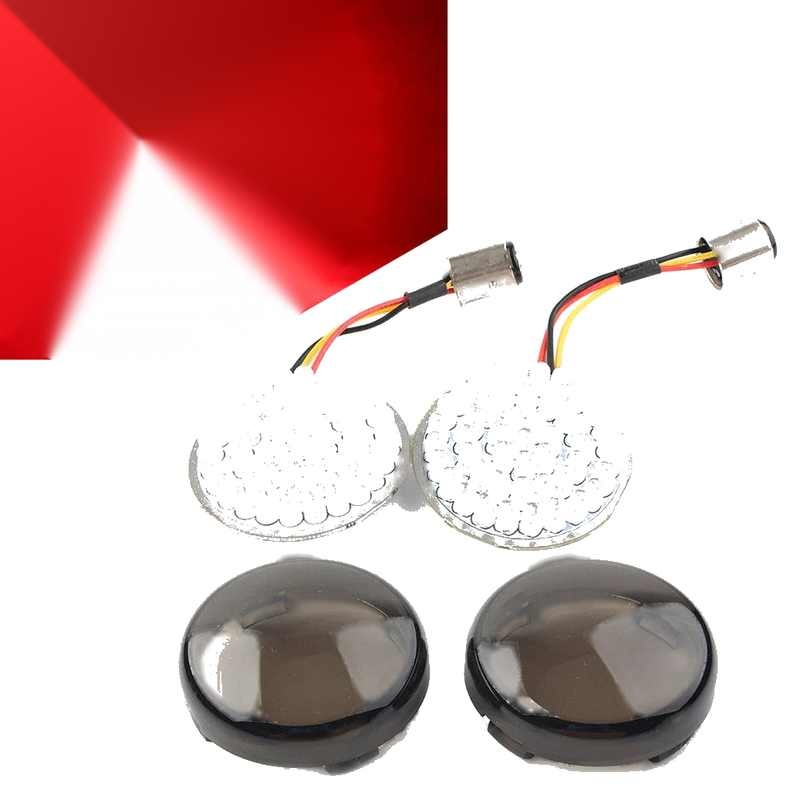 Harley Dyna Touring Softail LED Rear Turn Signal Smoked Lens Covers
