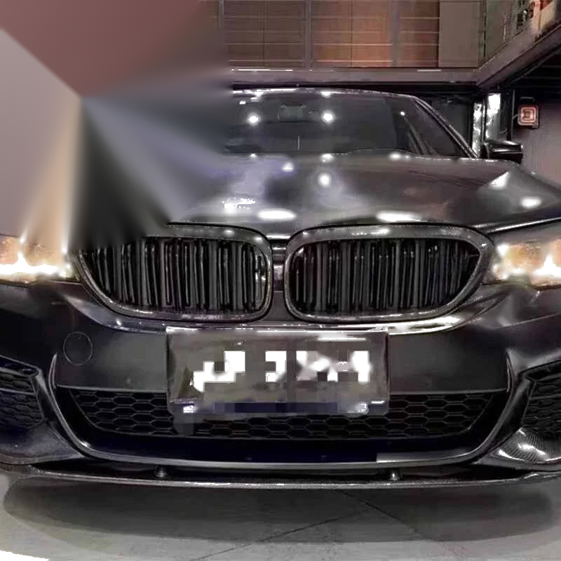 BMW 5 Series G30 Pre-LCI 17-20 Gloss Carbon Fiber Front Bumper Kidney Grille