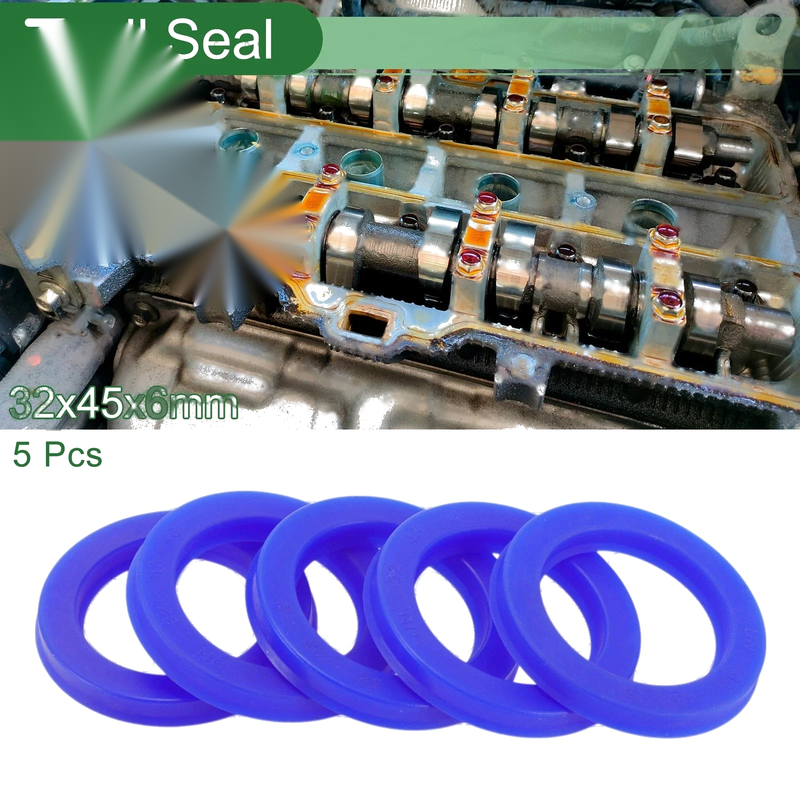 Oil Seal 32x45x6mm 5 Pcs Rotary Shaft Seal TPU High Pressure Blue