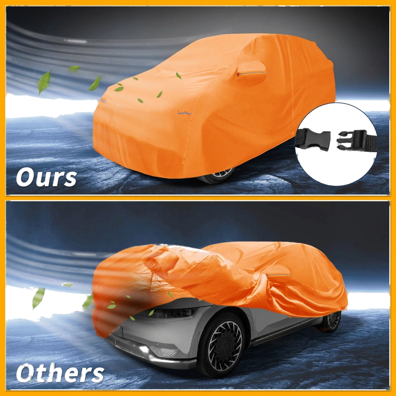 Hyundai Ioniq 6 (2023) - Orange Cotton with Zipper Waterproof All Weather Car Cover