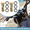 Motorcycle 2 x M10x1 38mm Hollow Bolt Screws with Washer