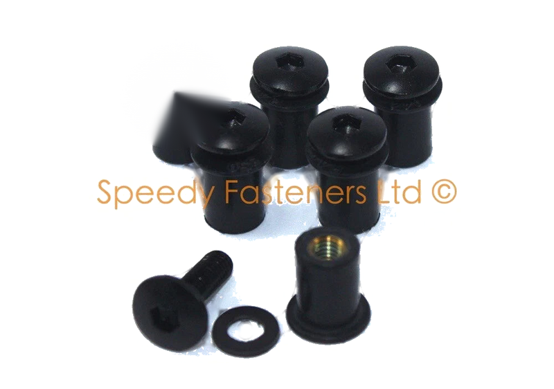 Suzuki GSX-R600 Schwarz Alu Verkleidung Frontscheibe Clip (2001–2003)