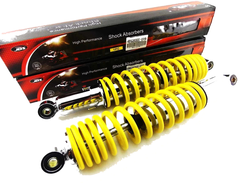 Honda MT250 Elsinore 365mm JBS Yellow/Chrome Shock Absorbers (1973-1976)