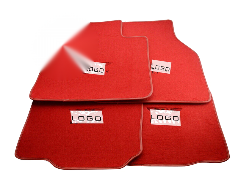 Bentley Flying Spur with Custom Emblem Tailored Red Floor Mats (2005-2023)