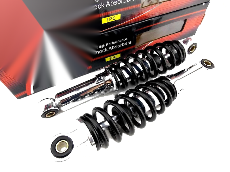 Suzuki T250 280mm JBS Black/Chrome Lowering Shock Absorbers (1976-1977)