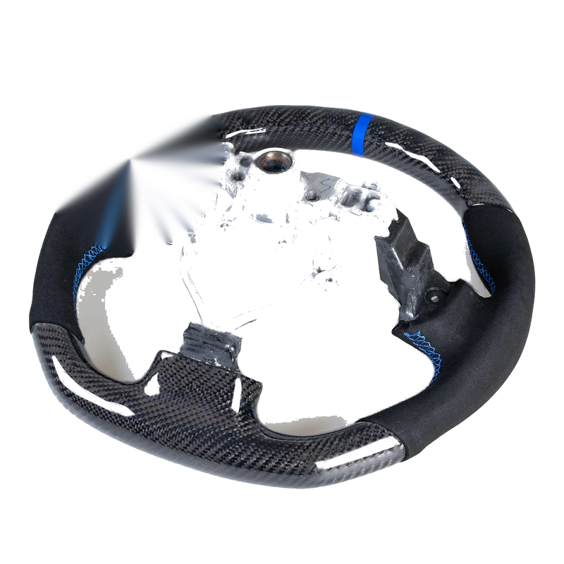 Subaru Impreza WRX / STI Flat Bottom Carbon Suede Blue Steering Wheel (2008-2014)