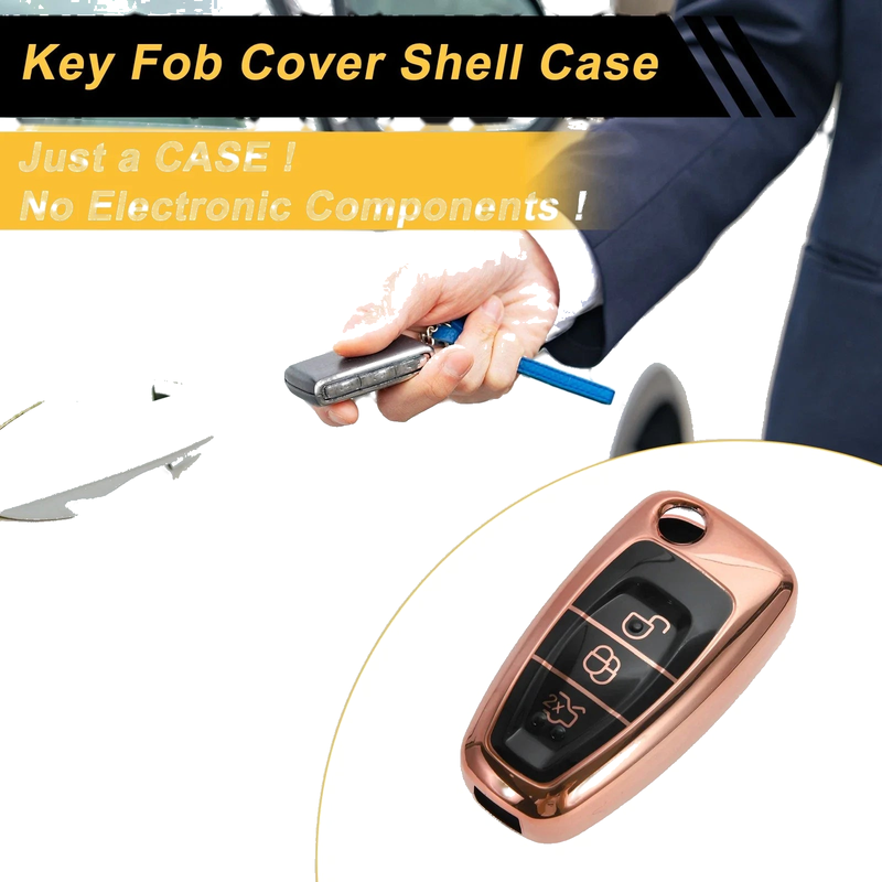 Ford Mondeo Rose Gold TPU Silicone Key Case (2000-2007)