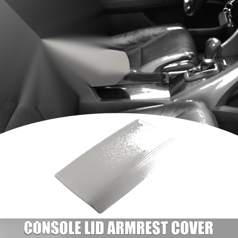Honda Accord (2003-2007) Gray Faux Leather Center Console Lid Armrest Cover