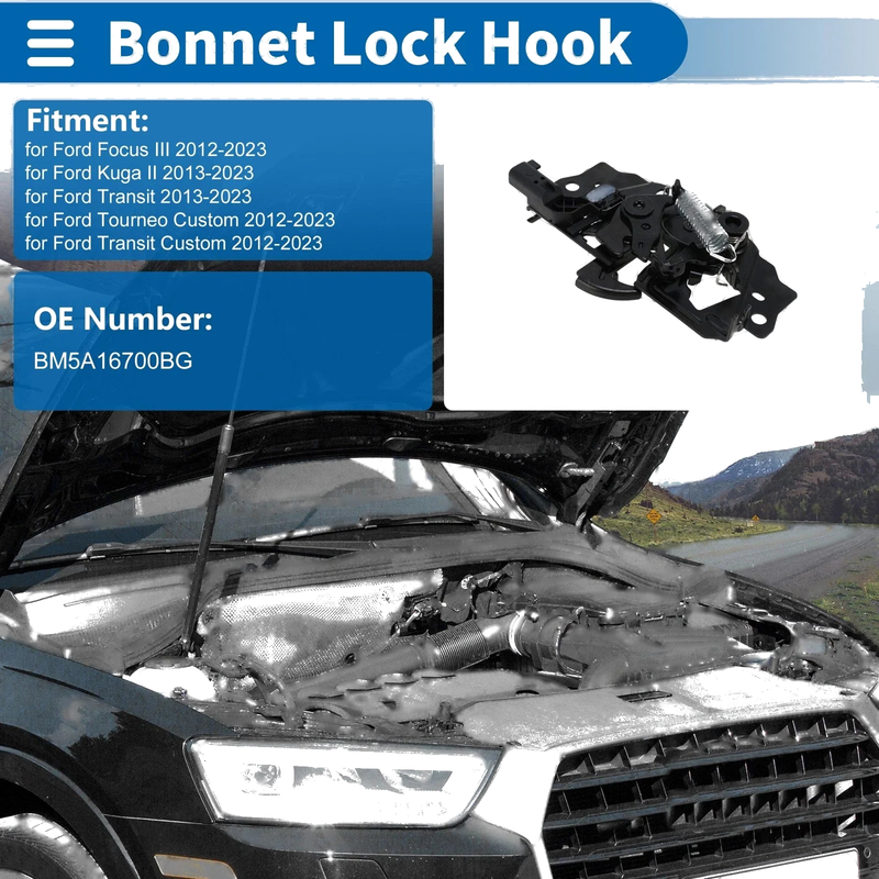 Ford Focus 2012-2023 - 1 x Quality Replacement Part Hood Latch Assembly