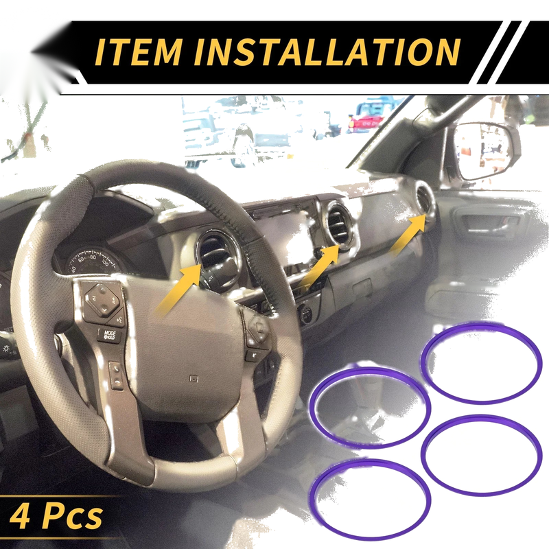 Toyota Tacoma (2016-2021) 4 Pcs Purple AC Vent Dashboard Decoration Rings