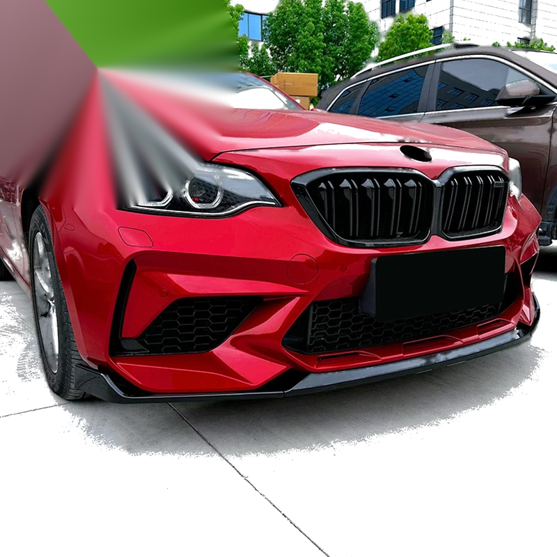 BMW 2 Series F87 M2 Bumper Spoiler Lip Gloss Black (2016-2021)