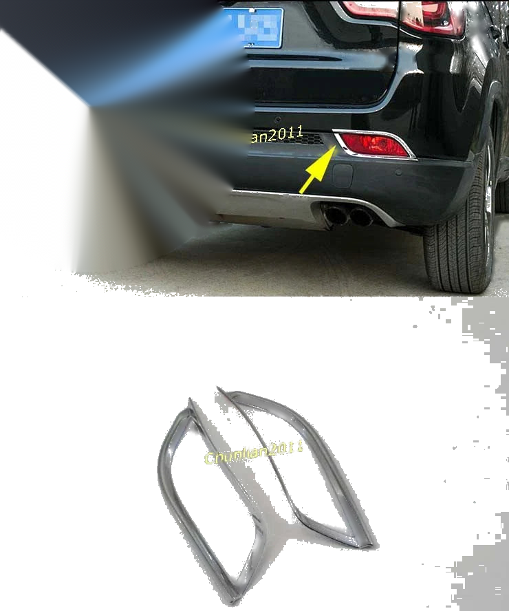 Jeep Compass Chrome Triple Rear Fog Light Cover Trim (2017-2021)