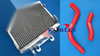 Honda CR250R Aluminum Radiator & RED Silicone Hoses (1997-1999)