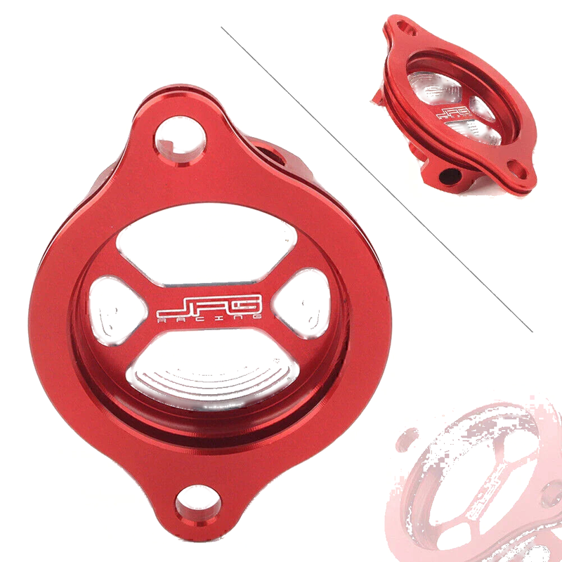 Honda CRF250R CRF250X Red Billet Aluminum Oil Filter Cover Cap (04-17)