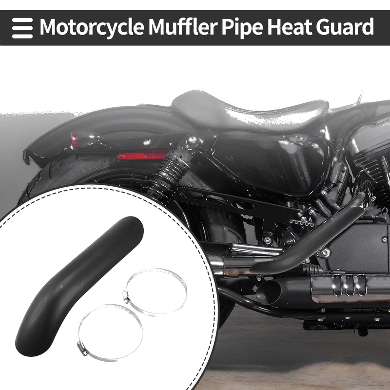 Universal Motorcycle Exhaust Muffler Pipe Heat Shield Curved 267x56mm