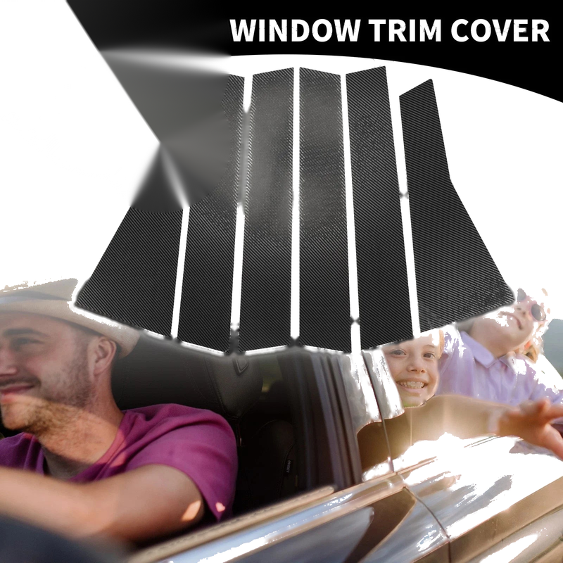 Honda CR-V (2017-2022) Black Carbon Fiber 6pcs Car Pillar Window Trim Covers