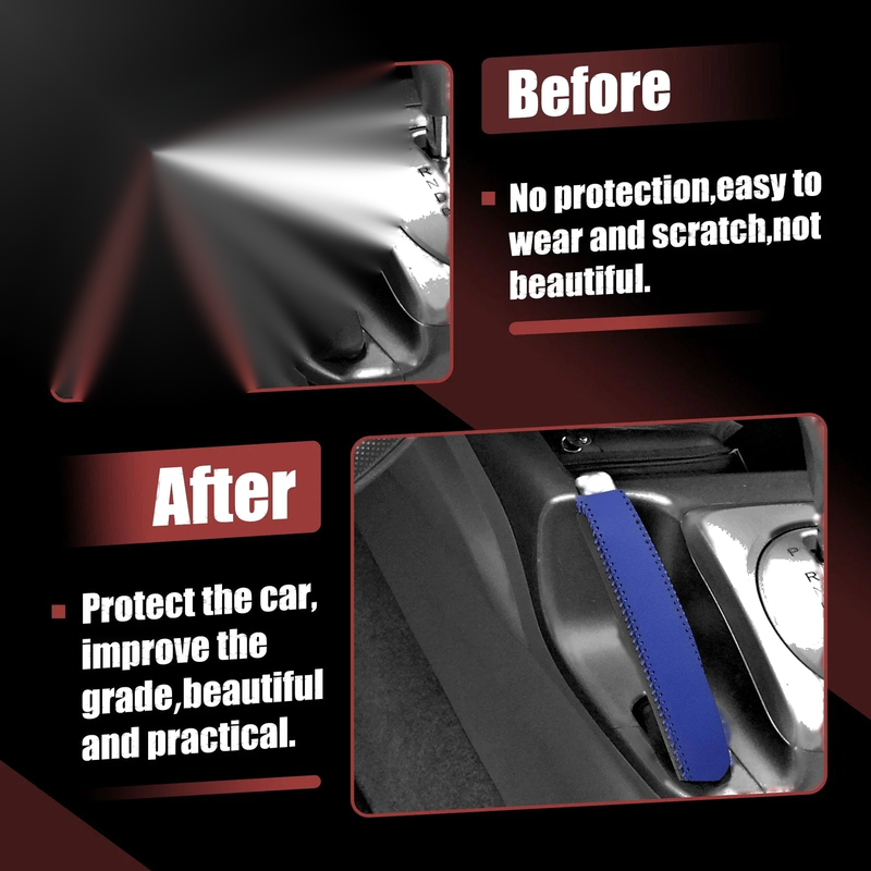 Honda Civic 2006-2011 Black Blue Faux Leather Handbrake Cover