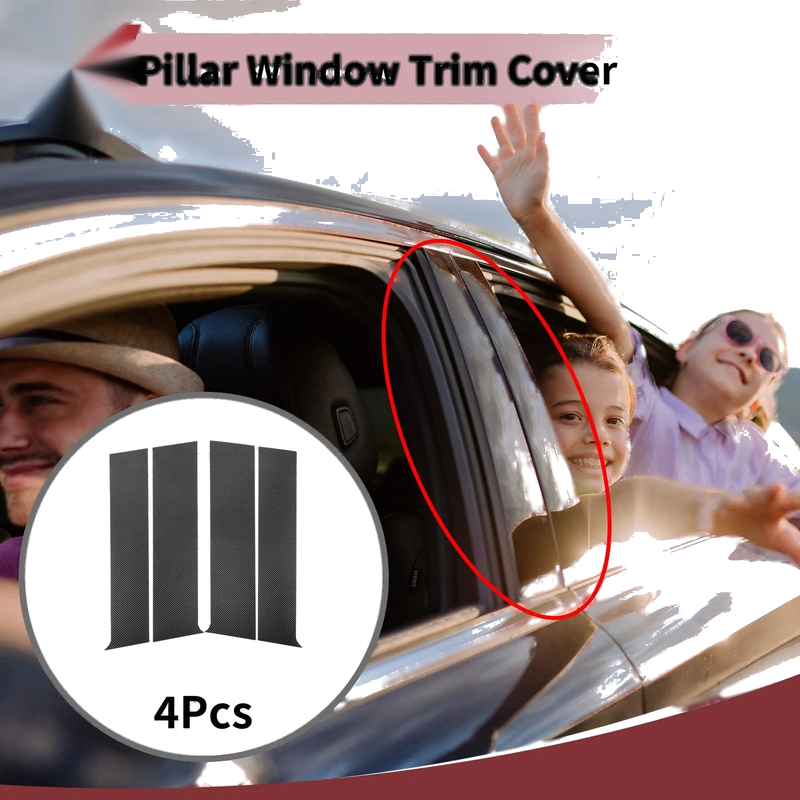 Toyota Tundra 4 Pcs Carbon Fiber Car Door Pillar Window Trim (2023-2024)