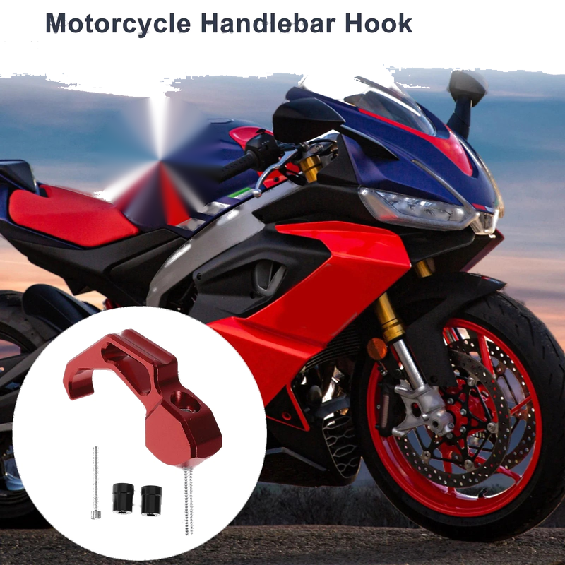 Motorcycle Finger Shape 1 Set Aluminum Alloy Motorcycle Hanging Hook 68mm Red Black