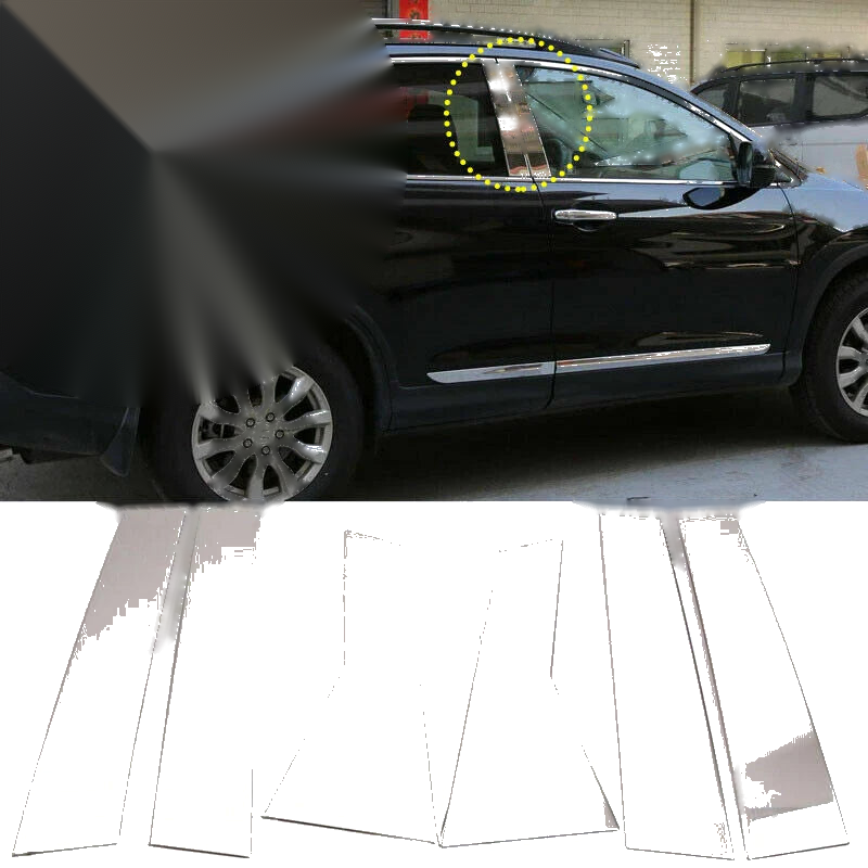 Honda CR-V Chrome Pillar Post Stainless Trim Door Cover 6pcs (2012–2016)