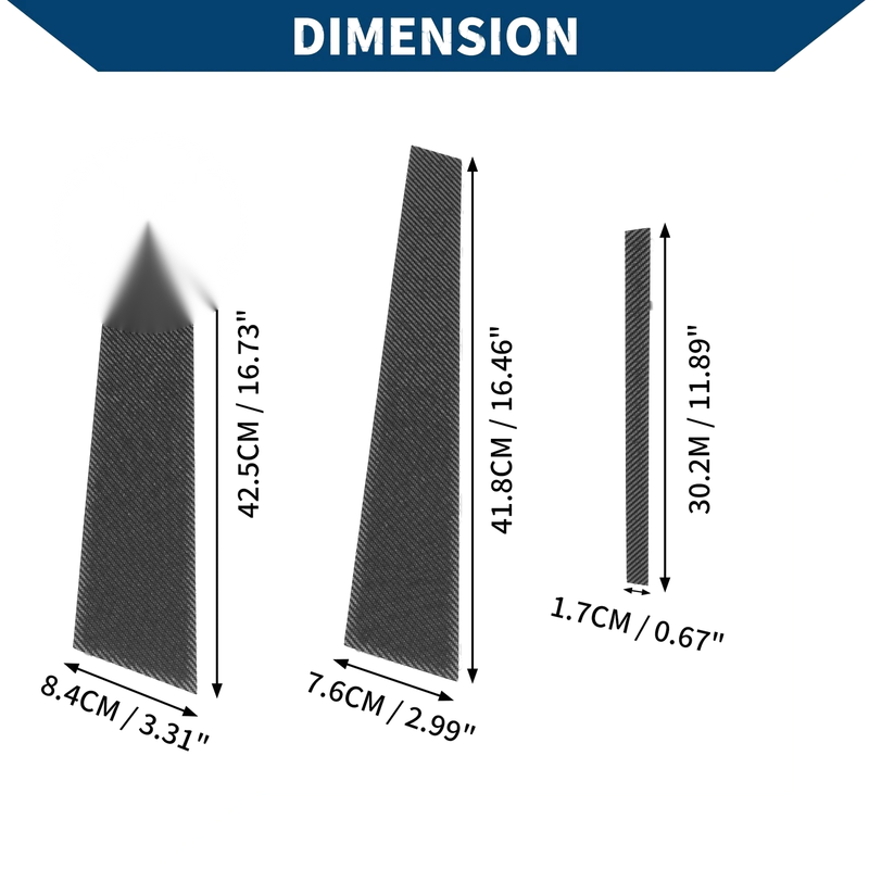 Acura TL (2004 - 2008) Carbon Black 6 x Door Pillar Window Trim