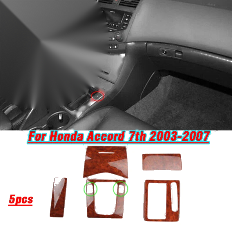Honda Accord Central Console Gear Shift Frame Trim Wood Grain (2003–2007)