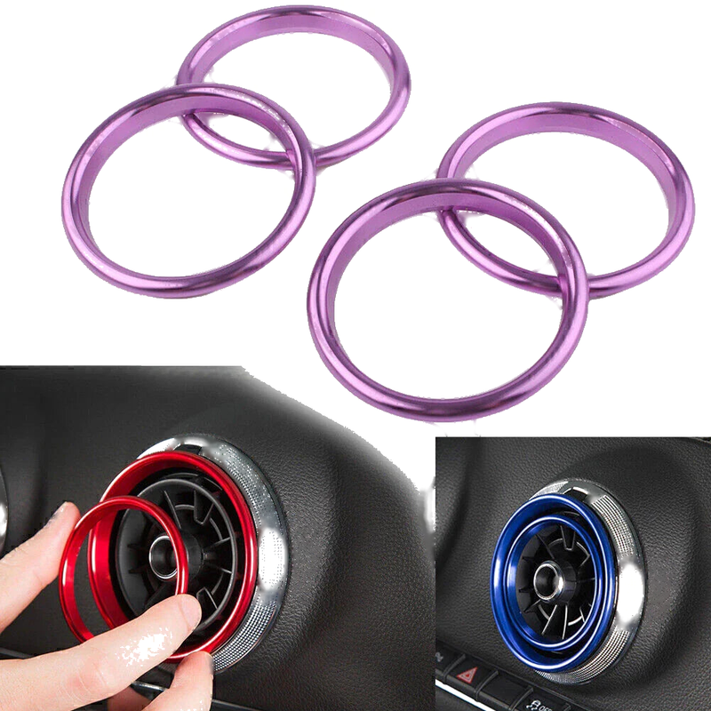 Audi A3 S3 Q2L 2012-2019 4 x Purple Car Air Vent Cover Rings