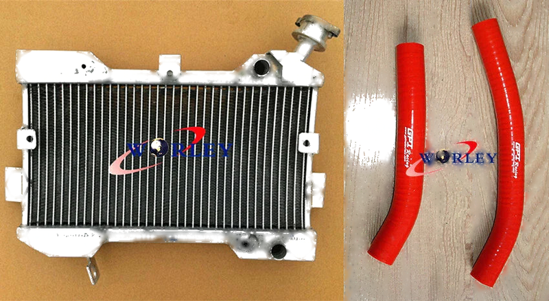 Suzuki LTR450 Aluminum Radiator + Blue Silicone Hose (2006-2009)