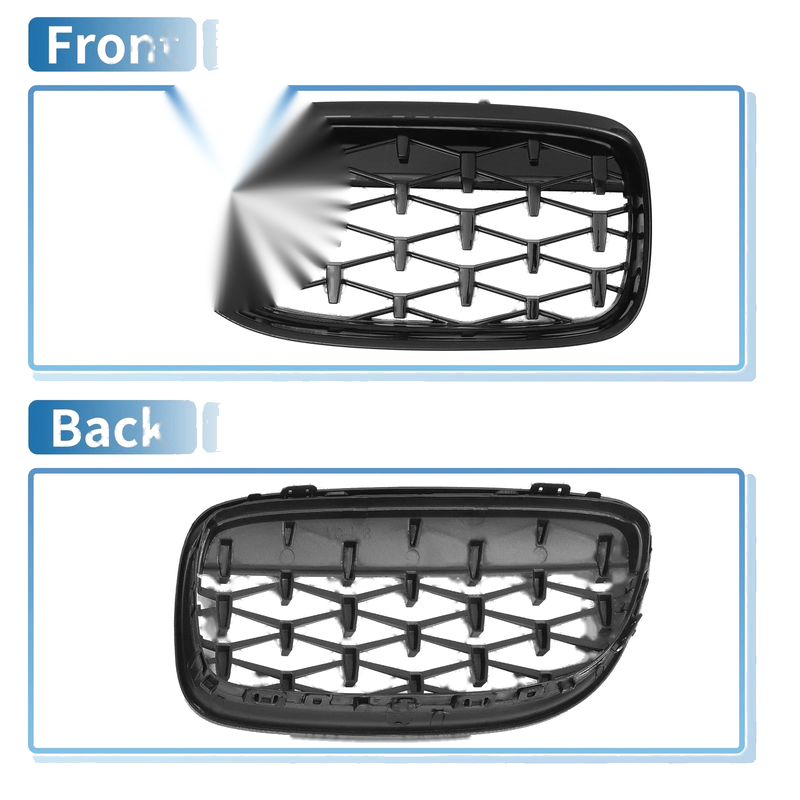 BMW 335d 328i 335i xDrive E90 Black Pair Front Hood Bumper Grille