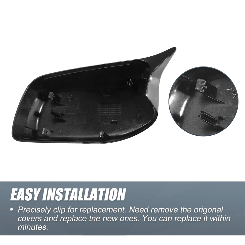 BMW E60 E61 525i 530i 545i 550i 650i Gloss Black Rearview Mirror Cover Cap