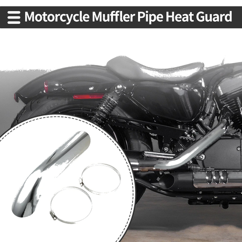 Universal Motorcycle Exhaust Muffler Pipe Heat Shield Curved 265x55mm