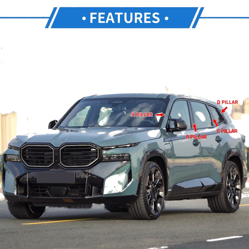 Dodge Charger (2006-2010) Black Carbon Fiber 6 Pcs Door Pillar Window Trim