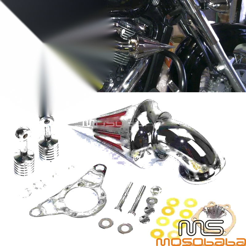Harley Softail FLSTF FXSTB FLSTSB Chrome Cone Spike Air Filter Cleaner