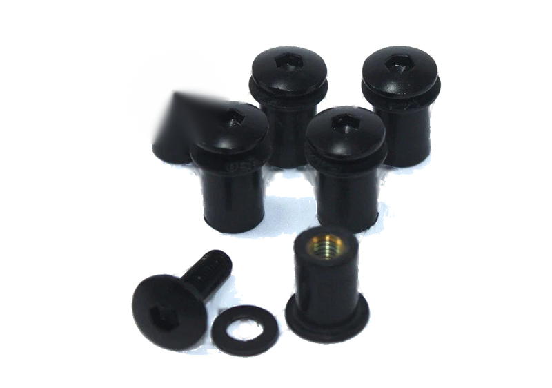 Yamaha Fazer FZ6 S2 Bolt Clips / Black Aluminium / Fairing (2007–2008)