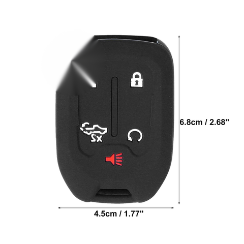 Chevrolet Silverado Black Silicone Smart Key Fob Case Cover (19 - 22)