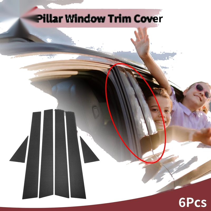 Toyota Avalon 6 x Car Door Pillar Window Trim Carbon Fiber (2001–2004)