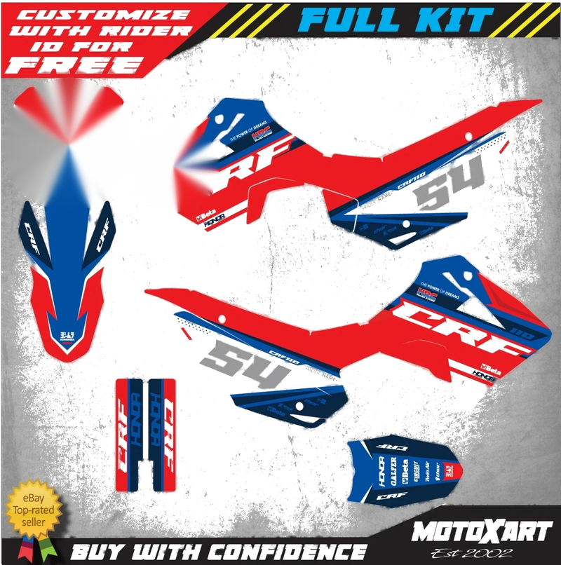 Honda CRF 110 FIERCE STYLE Custom Graphics Full Kit (2013-2018)