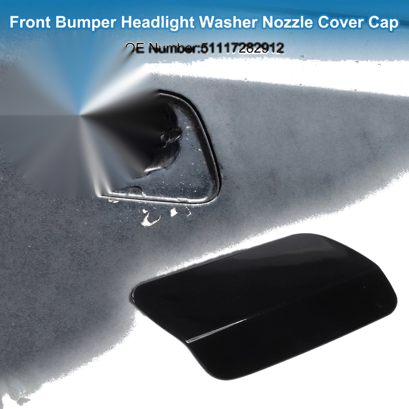 BMW 640i Black Washer Nozzle Cover Cap Front Right Side Bumper