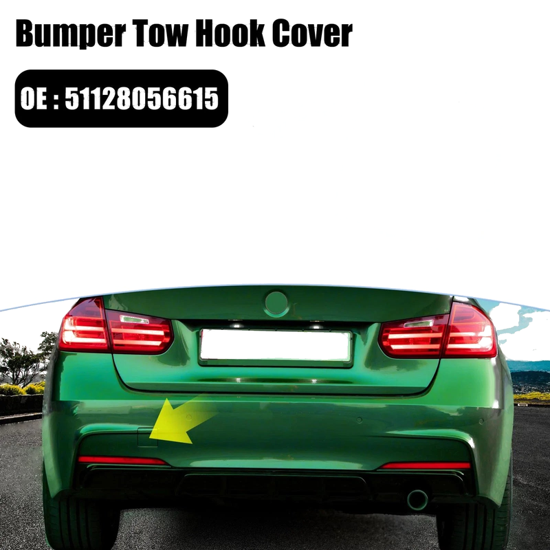 BMW 3 Series Snow White Rear Bumper Tow Hook Cover 1x (2013-2018)